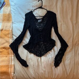 Lip Service Intricate Black Lace Garment